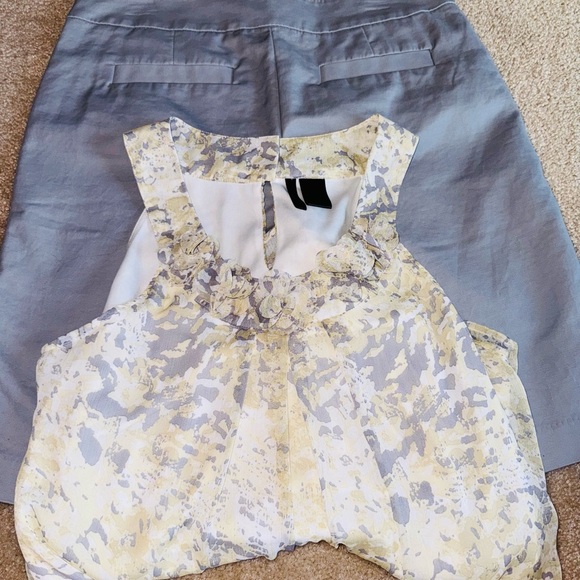 Shorts Top, size 10/PL, Yellow & Gray, EUC-Worn Once - Picture 10 of 11